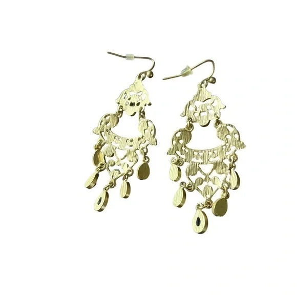 Vintage Multicolor Long Chandelier Earrings - Picture 2 of 4